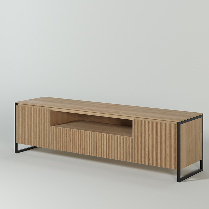 KAS0310-1 / Meuble TV Iron - 2 portes 1 tiroir (180x40x50)