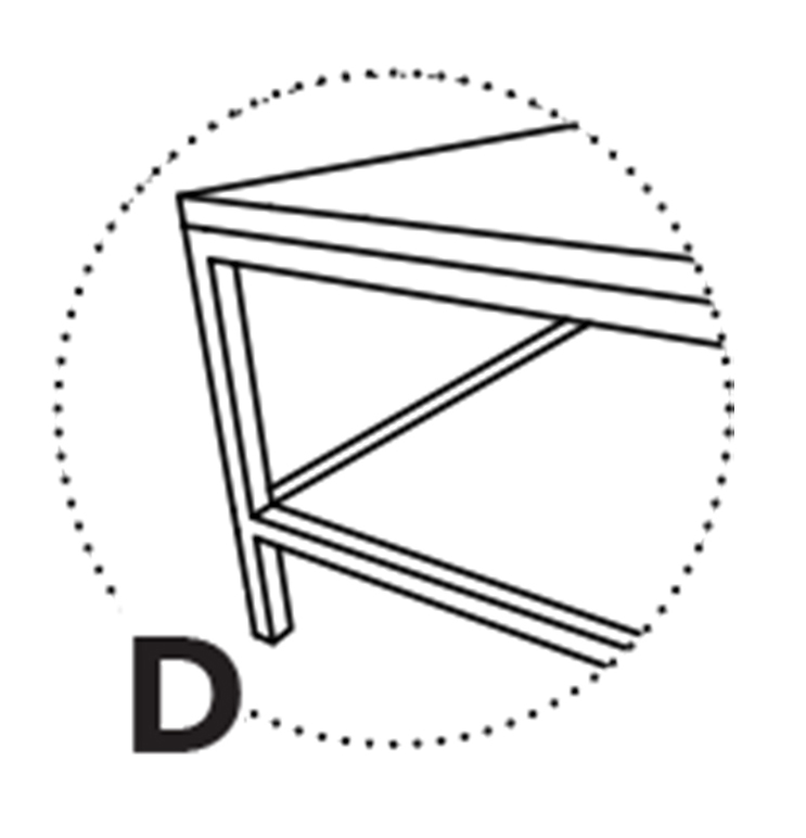 Option / KAS0303 Pied type D - Fermé avec plateau intermédiaire