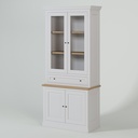 KAS0510-2 / Vitrine Métropolis New Rio / 4 portes / 1 tiroir / 3 étagères / tablette chêne (107x45x230)