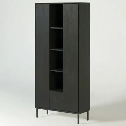 KAS0105-2 / Buffet Cadiz 2 portes & 1 tiroir & 9 étagères (96x45x205)