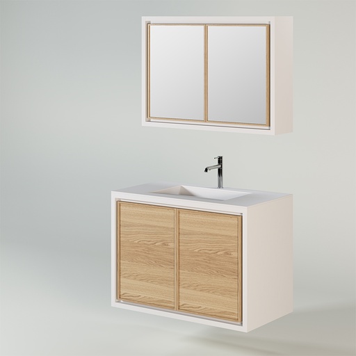 KAS0612-1 / Sdb Roma  / 4 portes / 4 étagères supérieures (100x53x220)